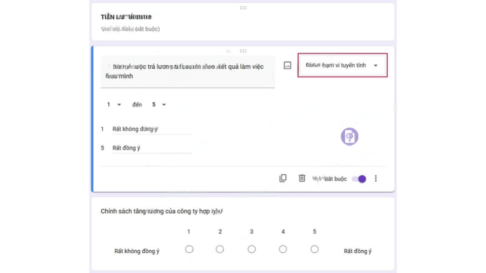 Cách tạo câu hỏi Likert scale trong Google Forms