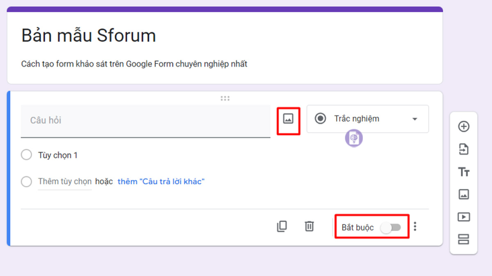 Tạo Form Khảo Sát Trên Google Form Hiệu Quả Chèn hình ảnh minh họa vào câu hỏi khi tạo form khảo sát trên Google Form.