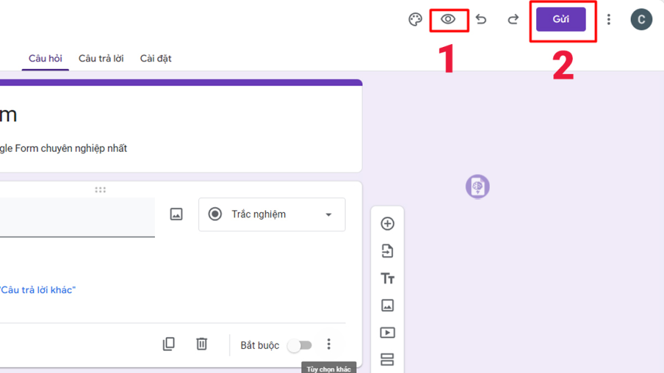 Tạo Form Khảo Sát Trên Google Form Hiệu Quả Hoàn tất và gửi link sau khi tạo form khảo sát trên Google Form.