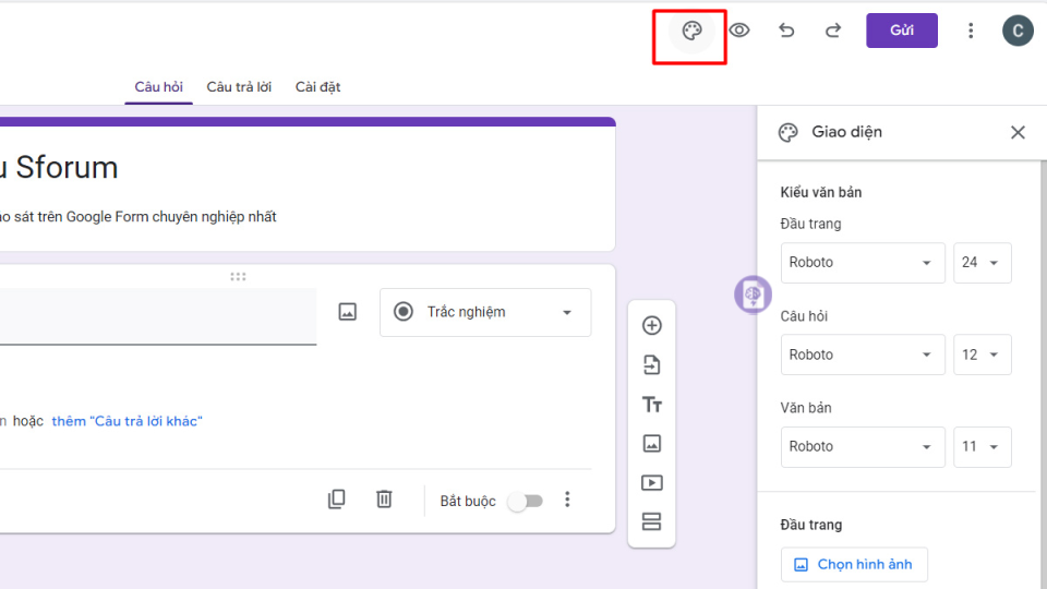 Tạo Form Khảo Sát Trên Google Form Hiệu Quả Sử dụng tính năng xem trước để kiểm tra lại việc tạo form khảo sát trên Google Form.