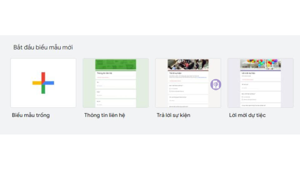 Minh họa cách tạo form khảo sát trên Google Form từ biểu mẫu trống.
