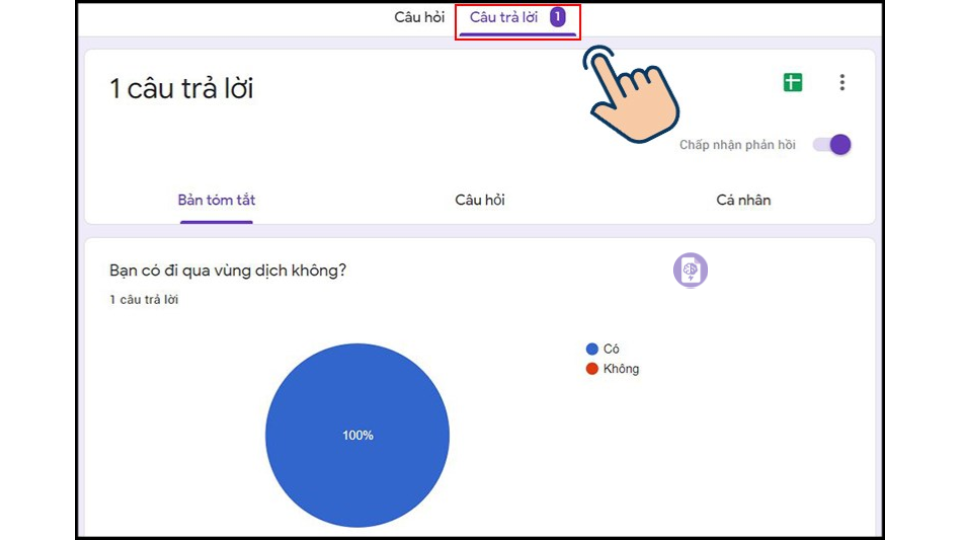 Xem lại các câu trả lời sau khi đã biết cách tạo google form và gửi đi.