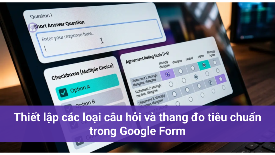 Thiết lập các loại câu hỏi và thang đo tiêu chuẩn trong Google Form